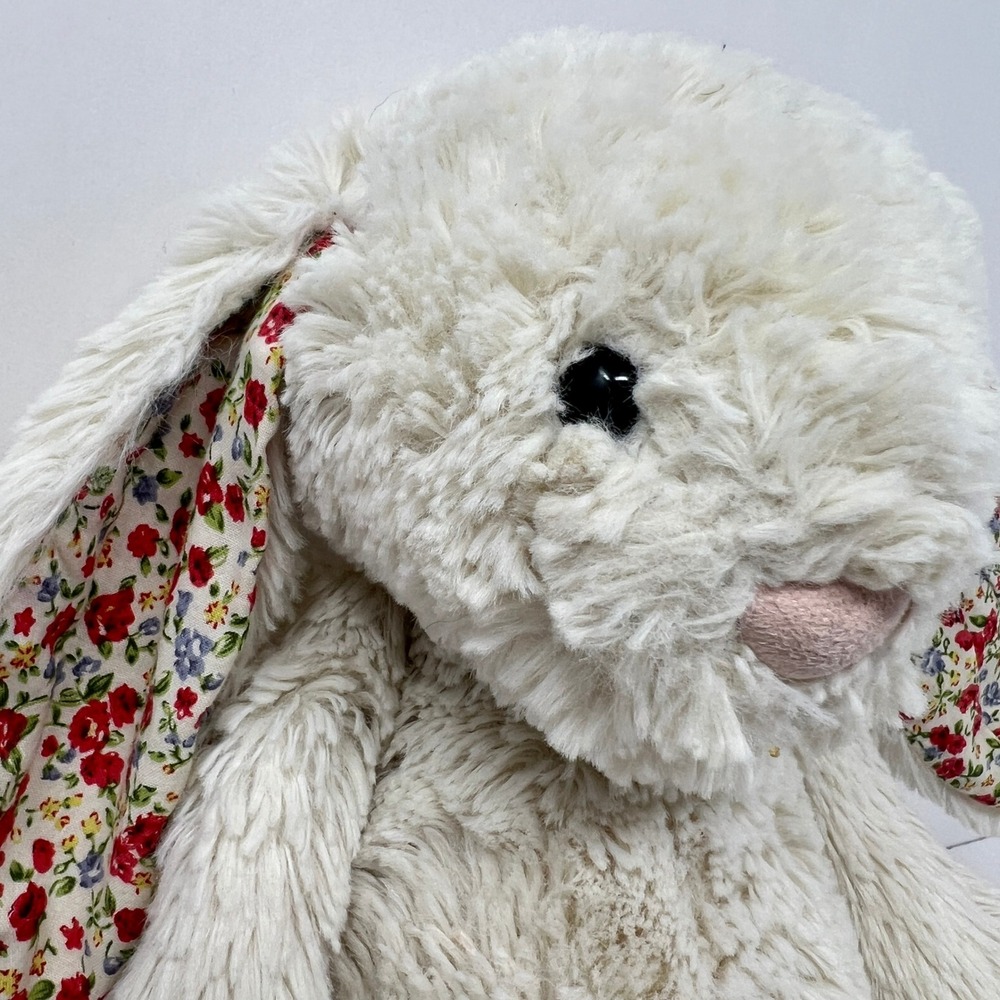 Jellycat Blossom Cream Bunny Cream Floral Ears Footpads JCINC1866 Plush Toy - Picture 9 of 16